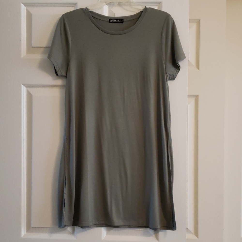 Green T-shirt dress